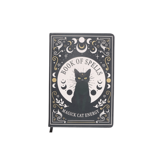 Black Cat Magick Book of Spells A5 Notebook with Pen
