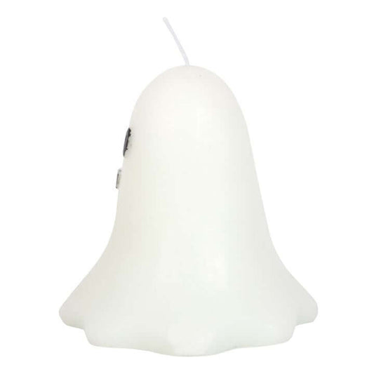 10cm Unscented Ghost Candles, adorable Halloween decoration shaped like a friendly ghost, made from paraffin wax.