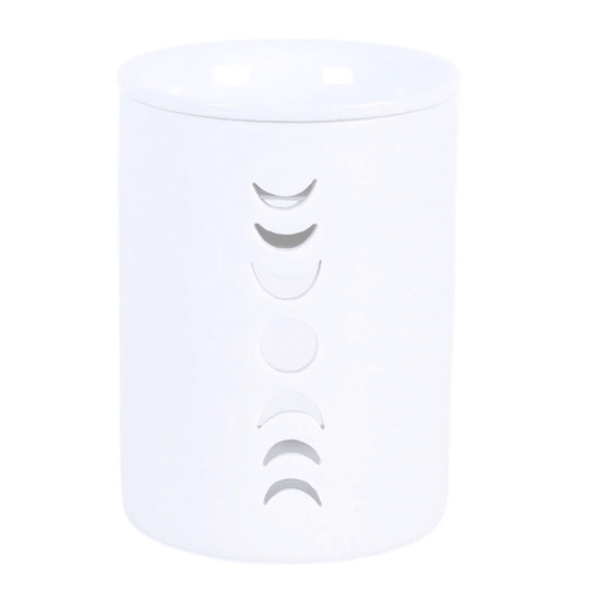 White Moon Phase Cut Out Oil Burner and Wax Warmer