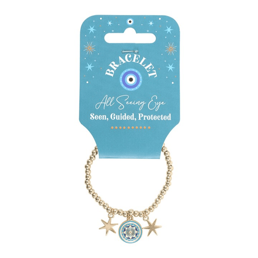 All Seeing Eye Beaded Charm Bracelet N/A