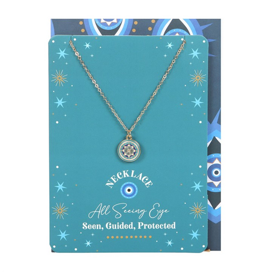 All Seeing Eye Necklace on Greeting Card N/A