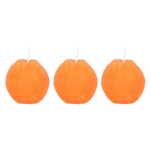 Set of 3 Orange Shaped Candles N/A