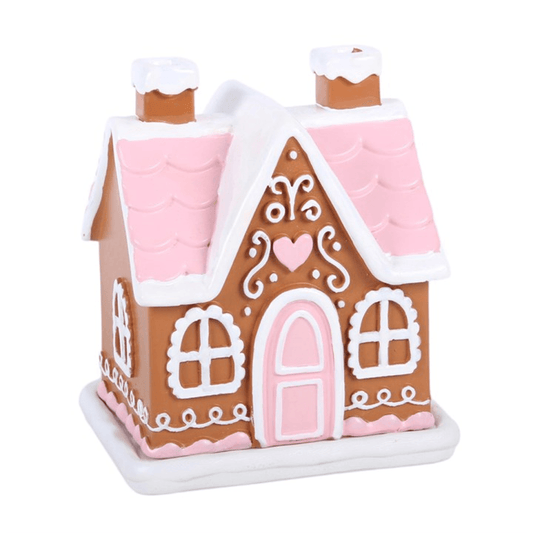 Pink Gingerbread House Incense Cone Burner