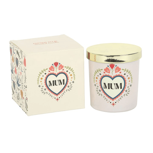 Mum Folk Heart French Tulip Candle N/A