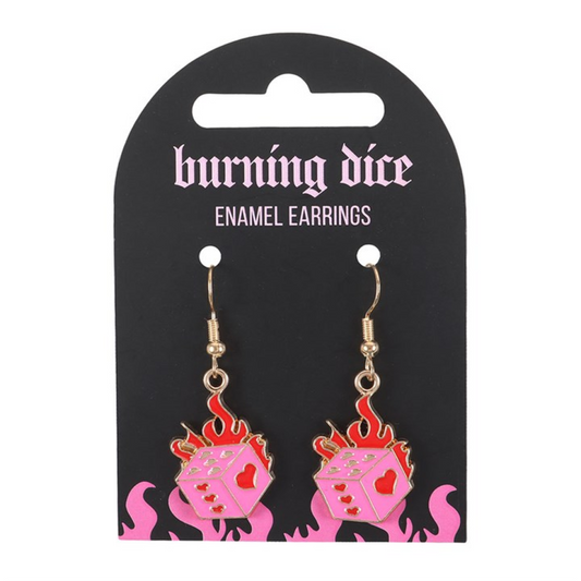 Burning Dice Earrings N/A