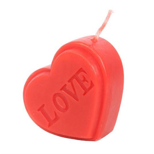 Red Love Heart Shaped Valentine's Day Candle N/A