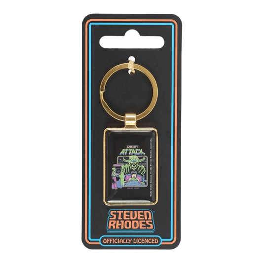 Keychain in packaging with 'Steven Rhodes' branding
