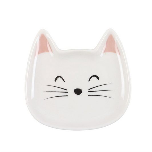 White Cat Face Trinket Dish N/A