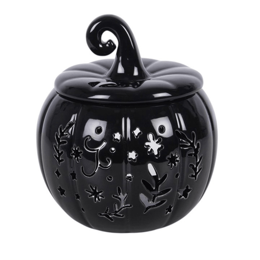 Black Folk Pumpkin Oil Burner and Wax Warmer