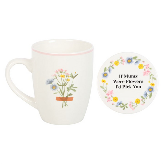 If Mums Were Flowers Floral Mug & Coaster Set N/A