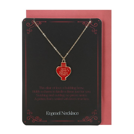 Love Potion Enamel Necklace Card N/A