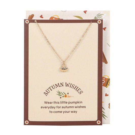 Pumpkin Necklace on Greeting Card N/A