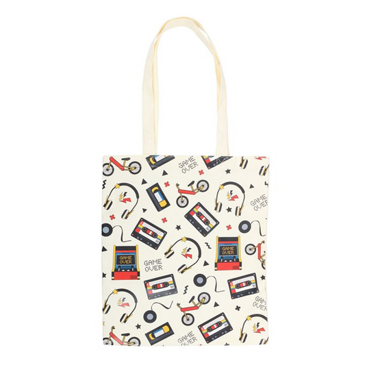 Retro 80s Print Polycotton Tote Bag