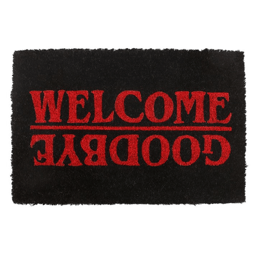 Black Welcome Goodbye Doormat