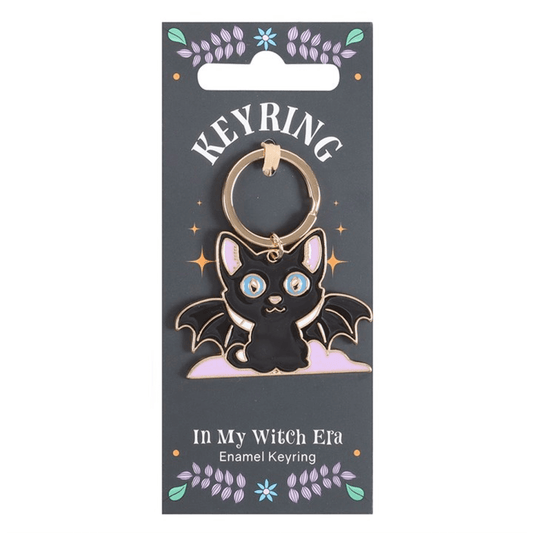 In My Witch Era Bat Cat Enamel Keyring
