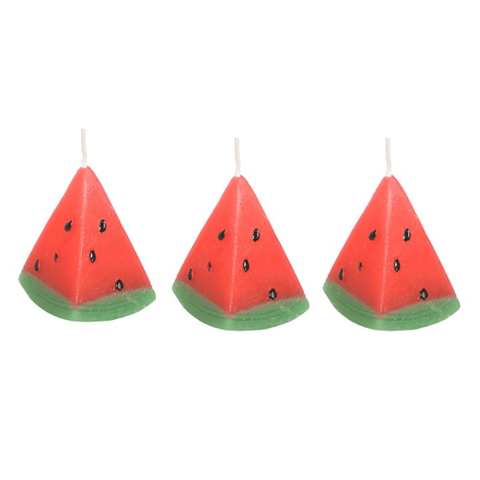 Set of 3 Watermelon Shaped Candles N/A