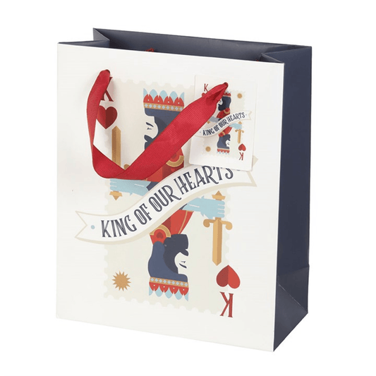 23cm Medium King of Our Hearts Playing Card Gift Bag N/A