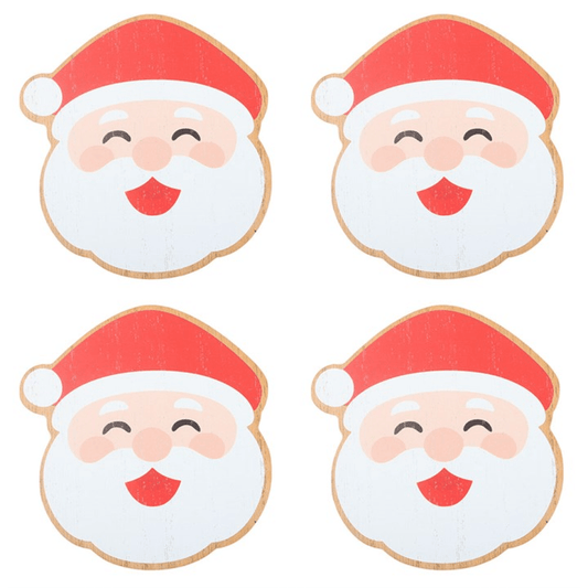 Jolly Santa Christmas Coaster Set