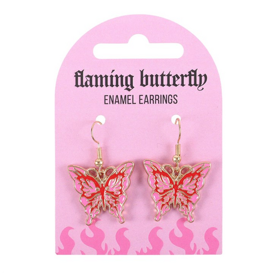 Flaming Butterfly Earrings N/A