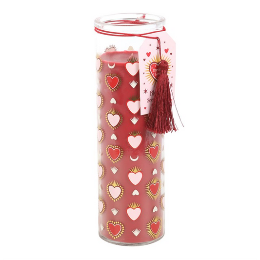 Sacred Heart Print Black Fig Tube Candle N/A