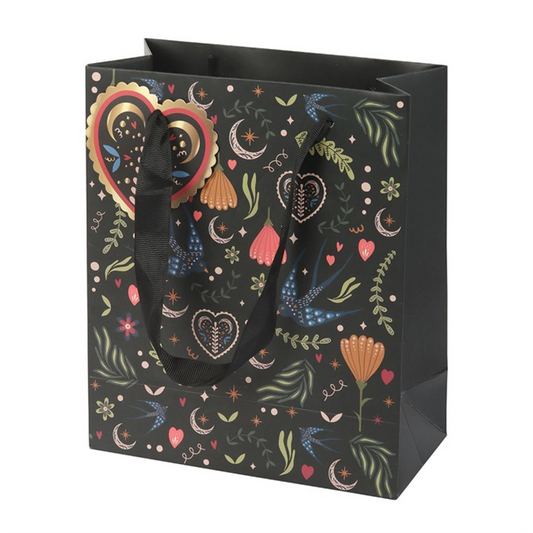 Medium Black Midnight Bloom Print Giftbag N/A