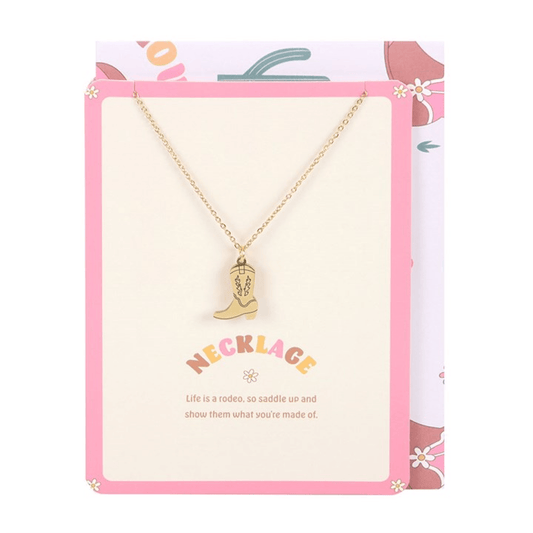 Cowboy Boot Necklace on Greeting Card N/A