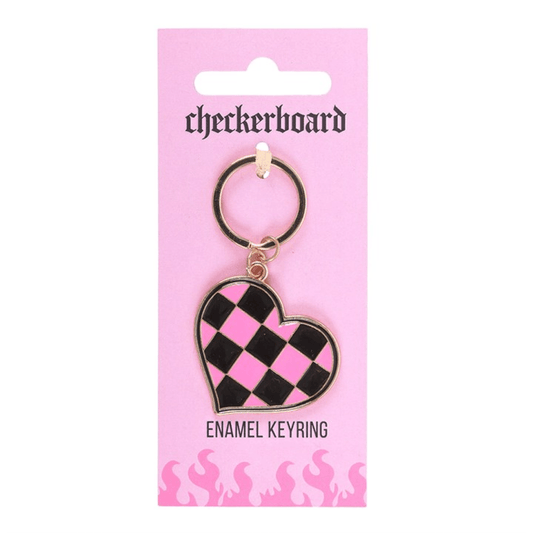 Checkerboard Heart Keyring N/A