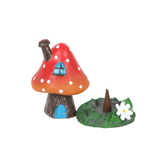Red Smoking Toadstool Incense Cone Holder