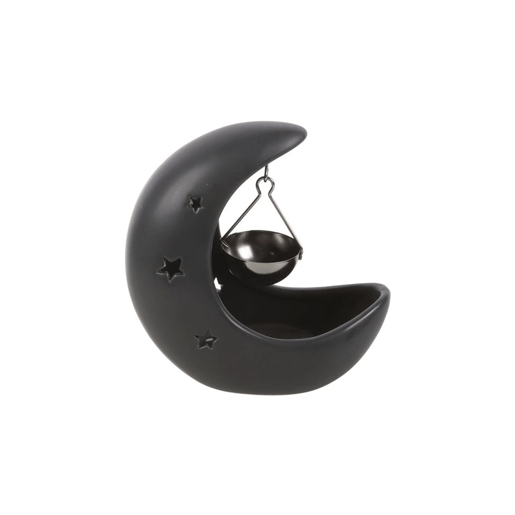 Black Crescent Moon Hanging Oil Burner