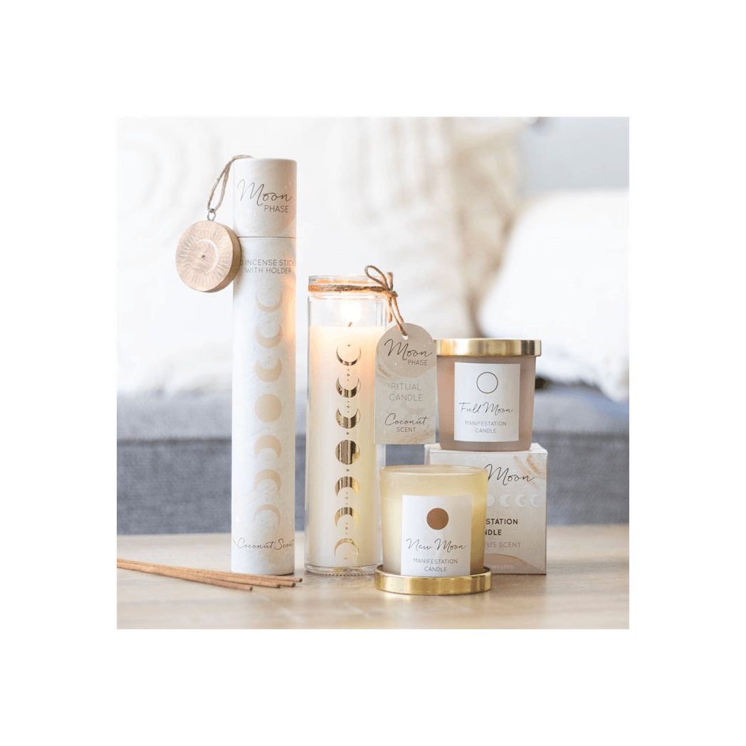 Coconut Moon Phase Candle in Glass Tube