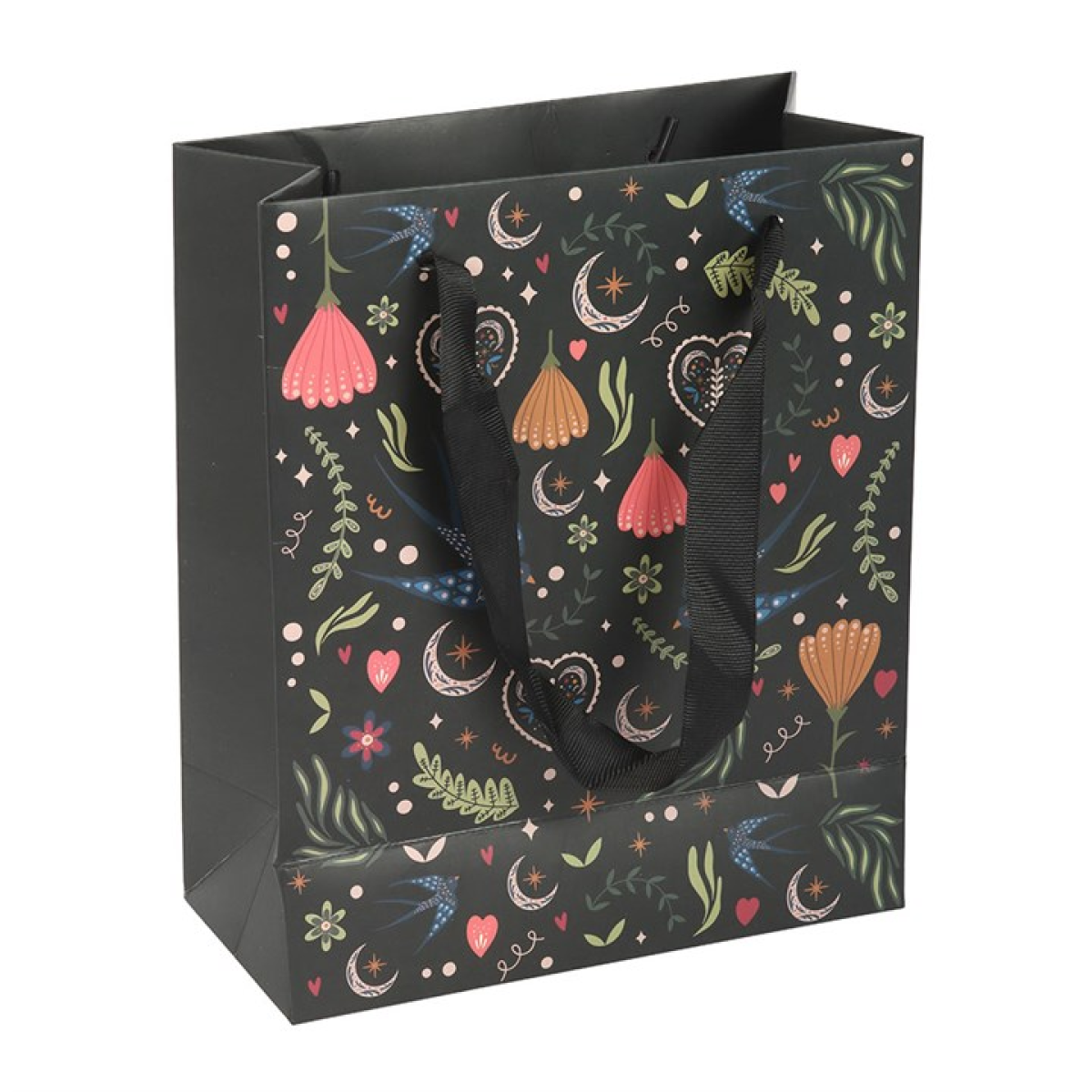 Medium Black Midnight Bloom Print Giftbag N/A