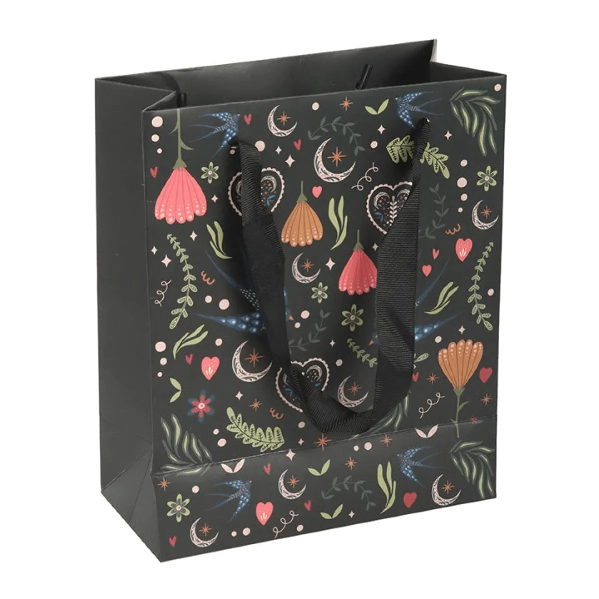 Medium Black Midnight Bloom Print Giftbag N/A