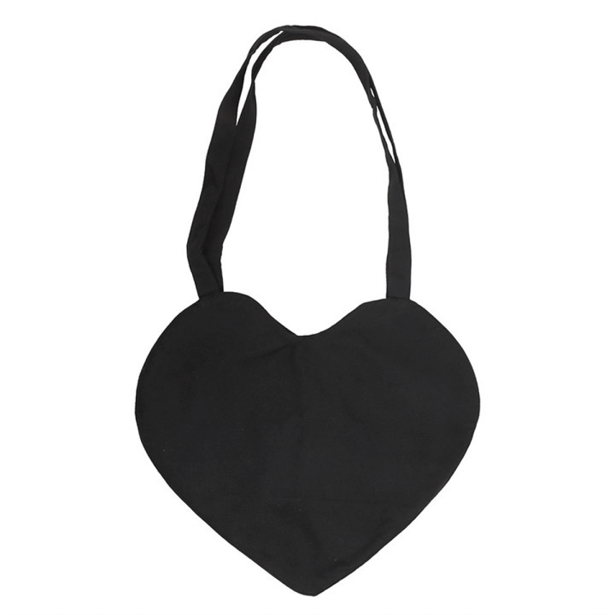 Black heart-shaped bag on a white background