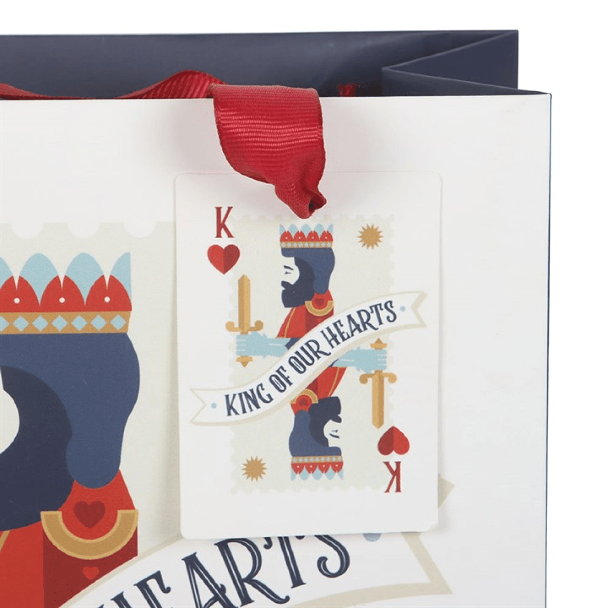 23cm Medium King of Our Hearts Playing Card Gift Bag N/A