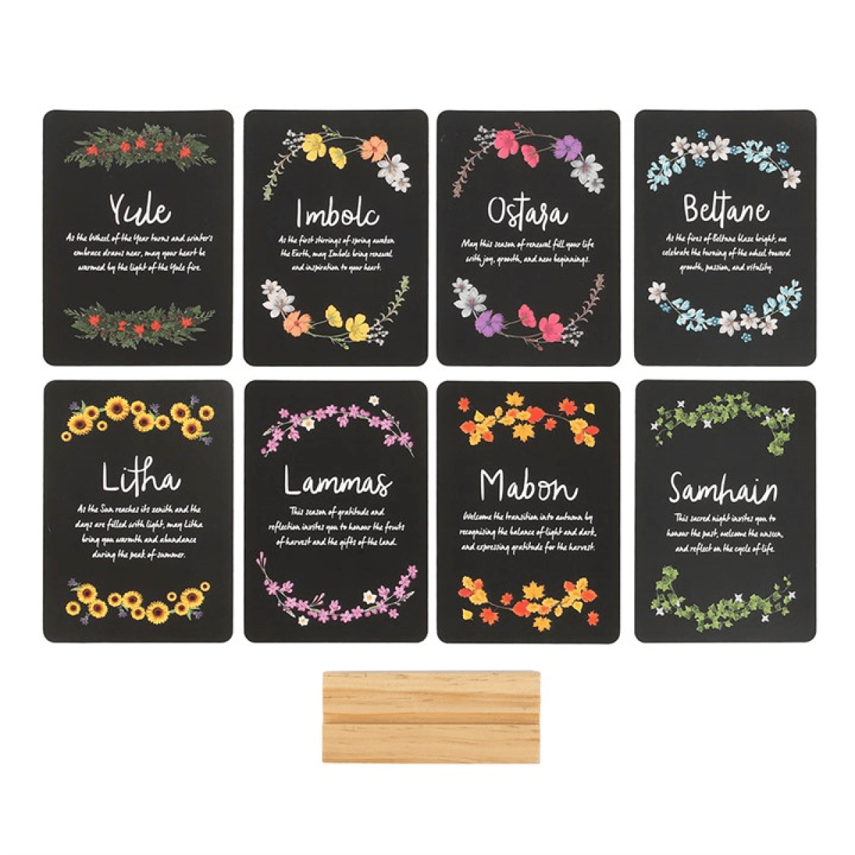 Wheel of the Year Altar Cards with Stand N/A