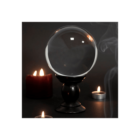 Large Clear Crystal Ball on Stand