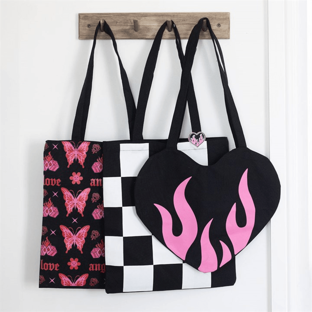 Burning Heart Satin Tote Bag N/A