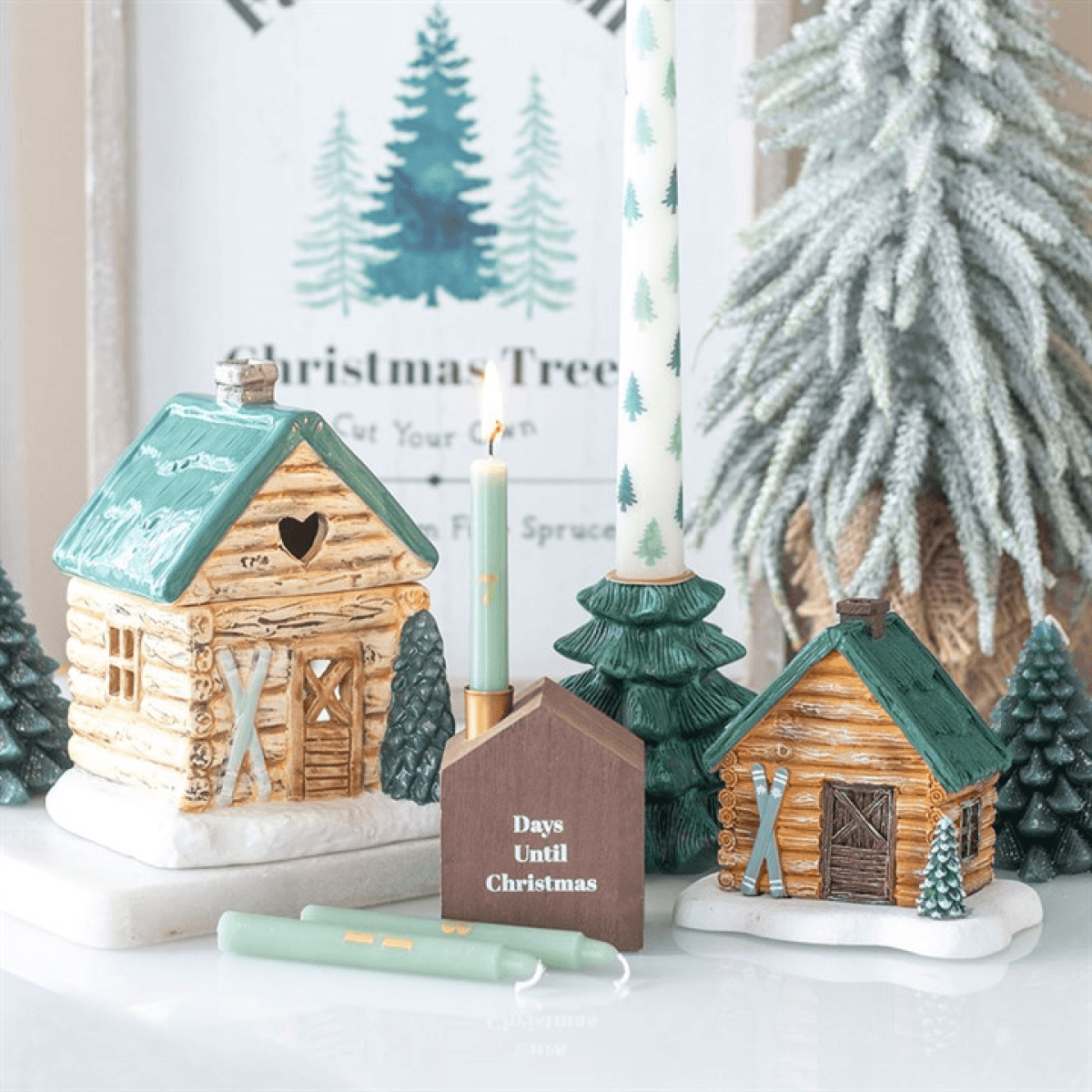 Cabin Ski Chalet Incense Cone Holder N/A