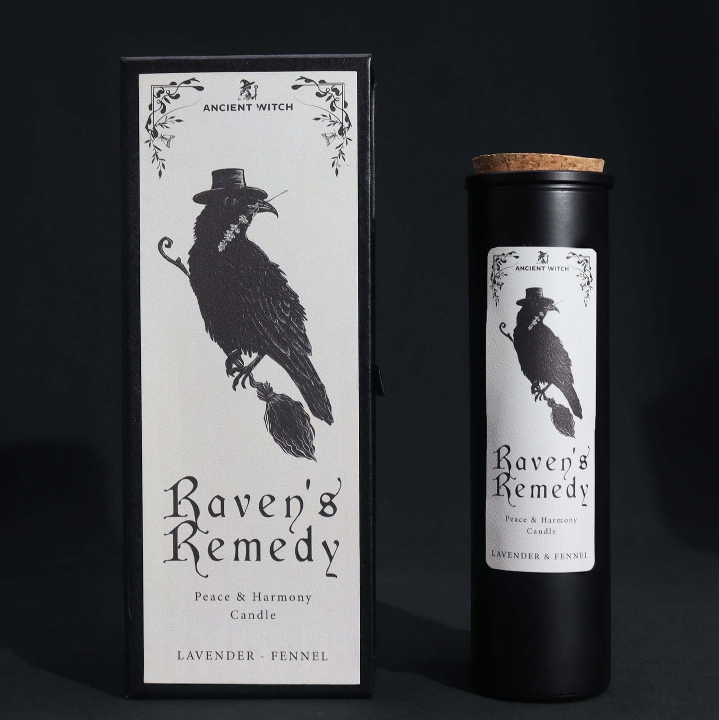 Ancient Witch Ritual Candles - Ravens' Remedy for peace and harmony with lavender and fennel fragrance.