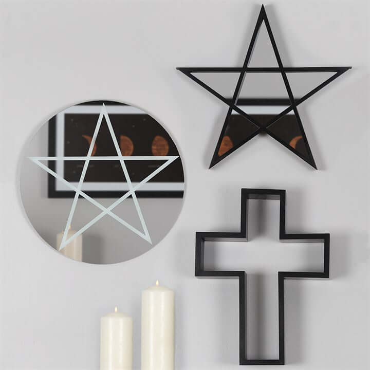 Black Framed Pentagram Mirror-Sociodigi