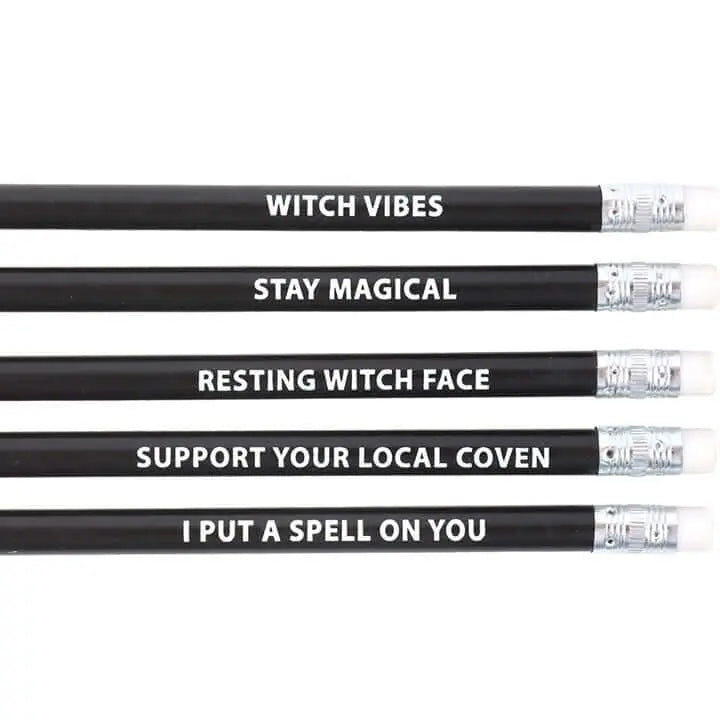 The Coven Club Set of 5 Witchy Pencils