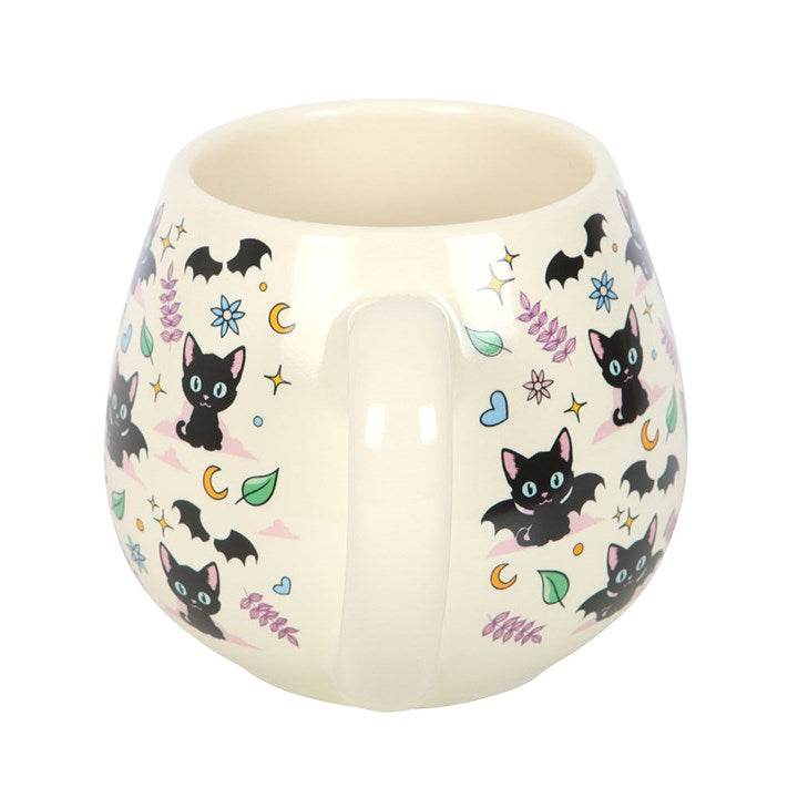 Cute & Creepy Cat Print Rounded Mug | 500ml Ceramic Cup-Sociodigi