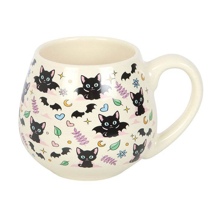 Cute & Creepy Cat Print Rounded Mug | 500ml Ceramic Cup-Sociodigi
