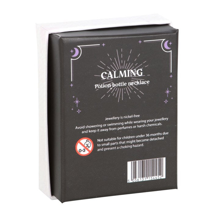 Calming Amethyst Crystal Chip Potion Bottle Necklace N/A