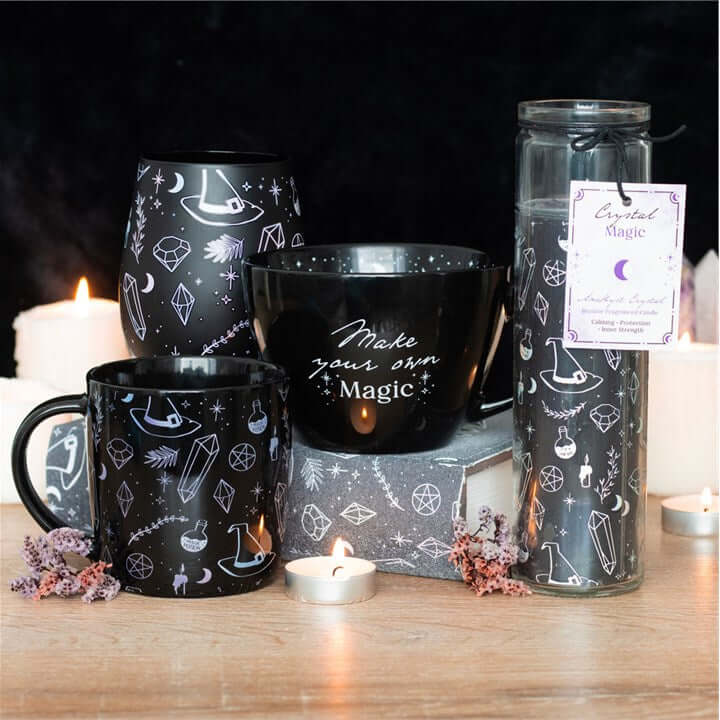 Crystal Witch Jasmine Tube Candle with Amethyst Chips N/A