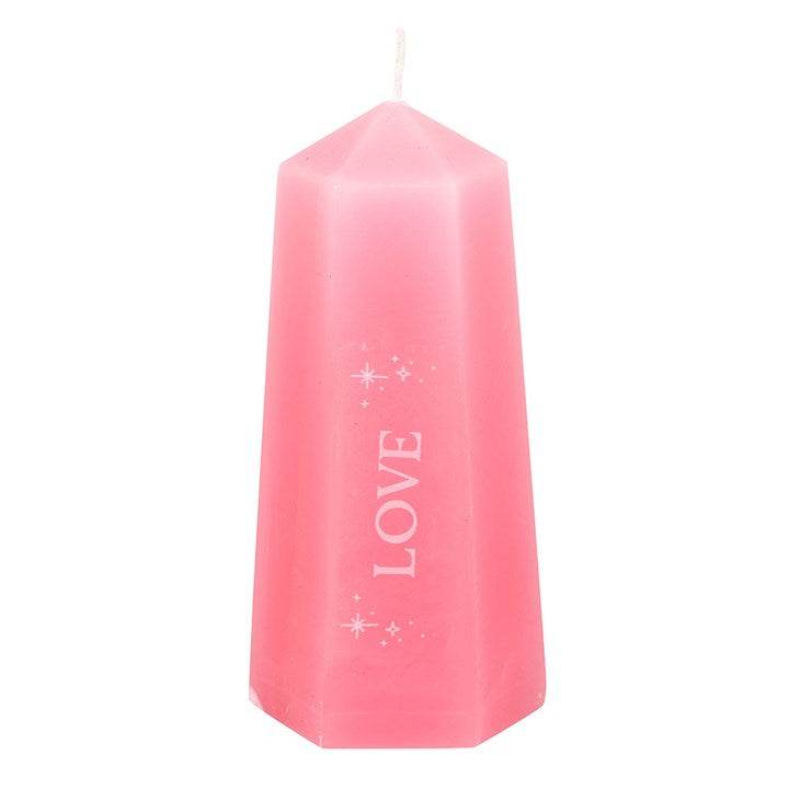 Love Crystal Candle with Rough Rose Quartz-Sociodigi