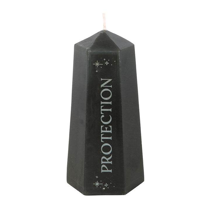 Protection Crystal Candle with Rough Black Obsidian-Sociodigi