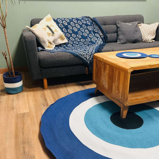 Cotton Rope Evil Eye Rug