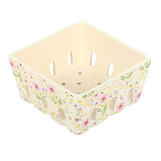 Daisy & Duck Print Ceramic Berry Basket N/A
