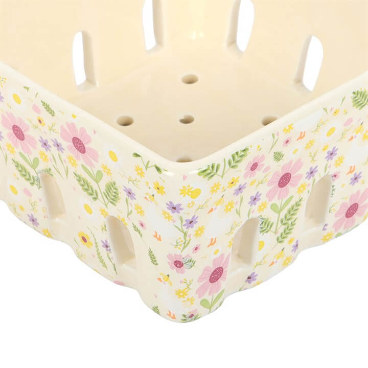 Daisy & Duck Print Ceramic Berry Basket N/A